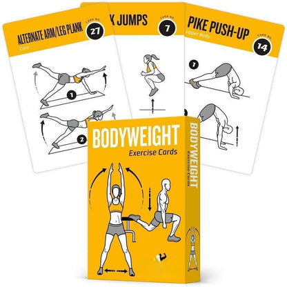Fitness Bodyweight Workout Cards, Instructional Fitness Deck for Women & Men, Beginner Fitness Guide to Training Exercises at Home or Gym
